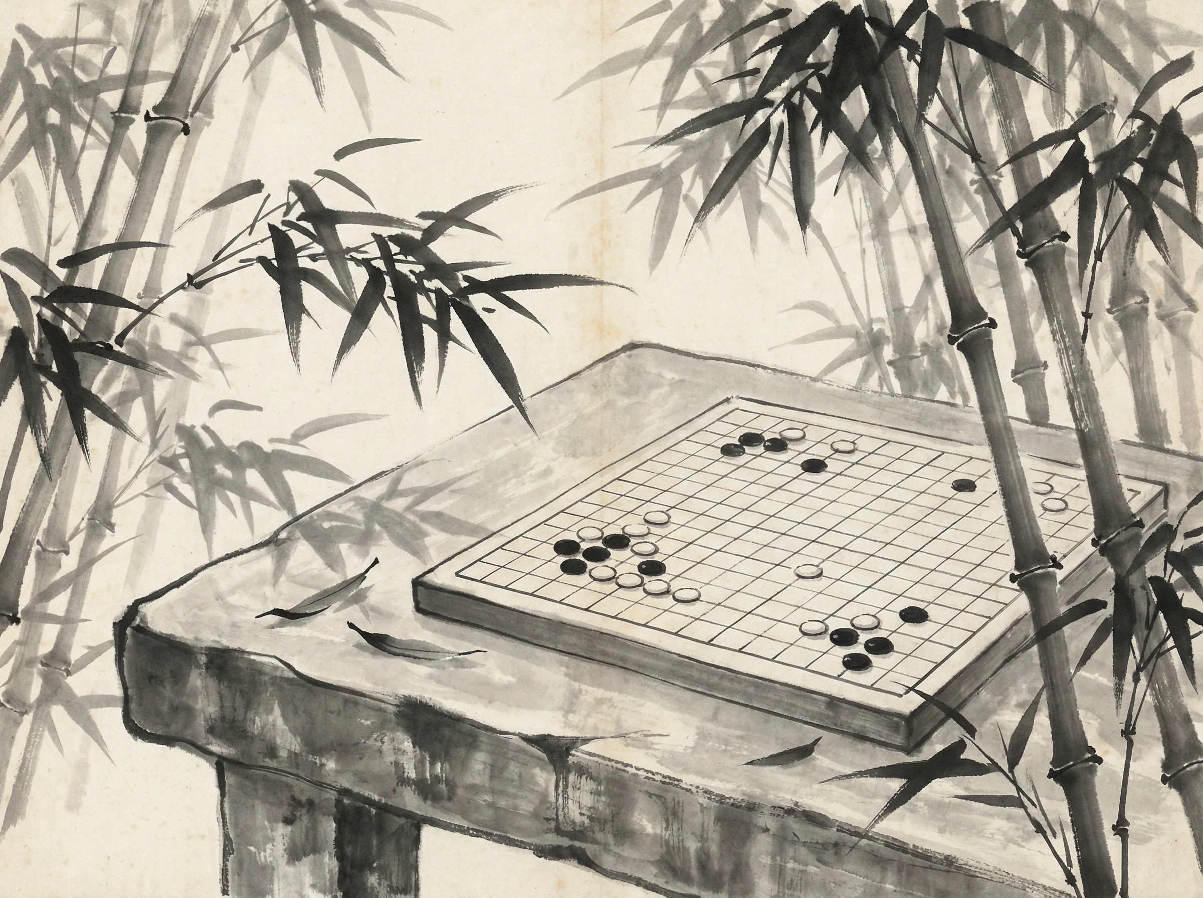 竹林棋盘上的 炸金花应用 经典布局